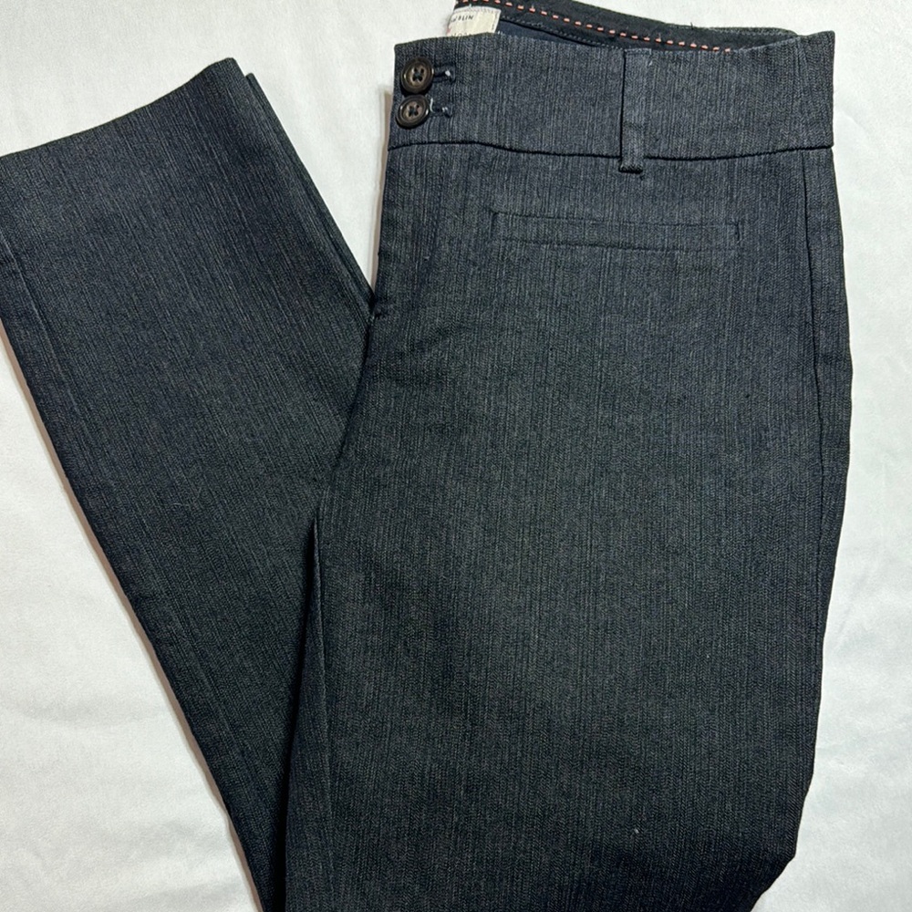 Anthropology The Essential Slim Stylish Trouser Dark Gray/Black Pants Size 2